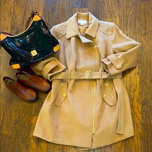 Michael Kors Zip Belted Wool Coat “LIKE” NWOT